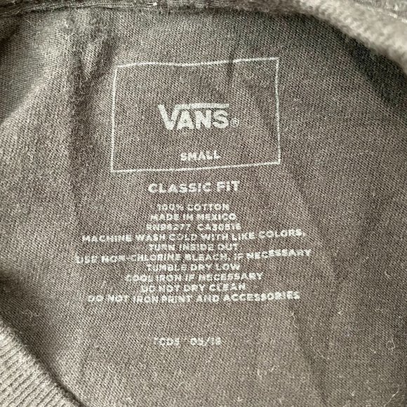 Vans Old Skool Logo Long Sleeve T Shirt Black Red Checkerboard, Size Men's S - Picture 7 of 7